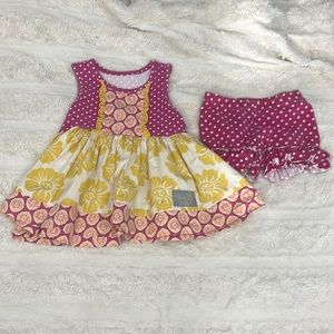 ELEANOR ROSE HAWAIIAN FLOWER PRINT DRESS & BLOOMER SET